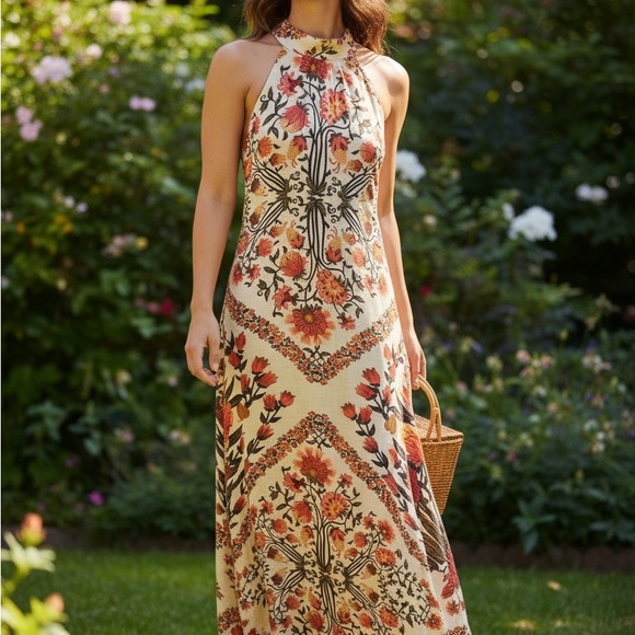 FARM Rio Dresses & Skirts - Farm Rio Floral Halter Maxi Dress